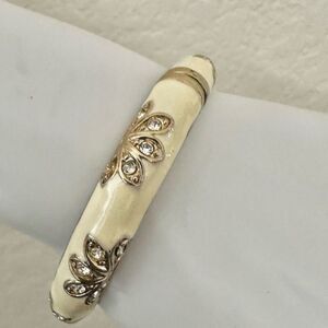 Enameled off white bangle bracelet